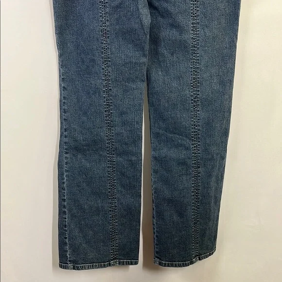 Women's Blue Jeans with Lace-Up Detail straight leg boho jeans - Picture 8 of 9